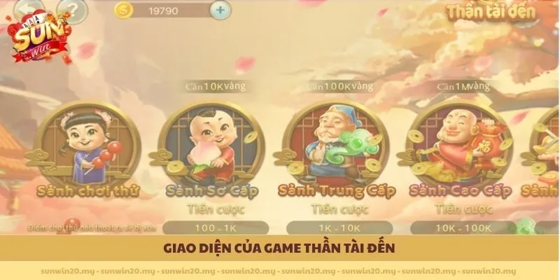 Giao diện của game Thần Tài Đến