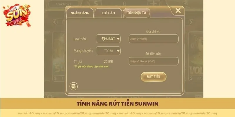 Tính năng Rút tiền Sunwin